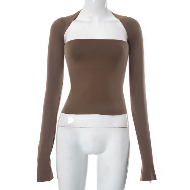 Summer New Solid Color Cape Top T shirt Brown - Shop at LoveMi