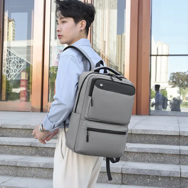 Leisure Business Travel Men's Backpack College Students Bag Gray - Shop at LoveMi