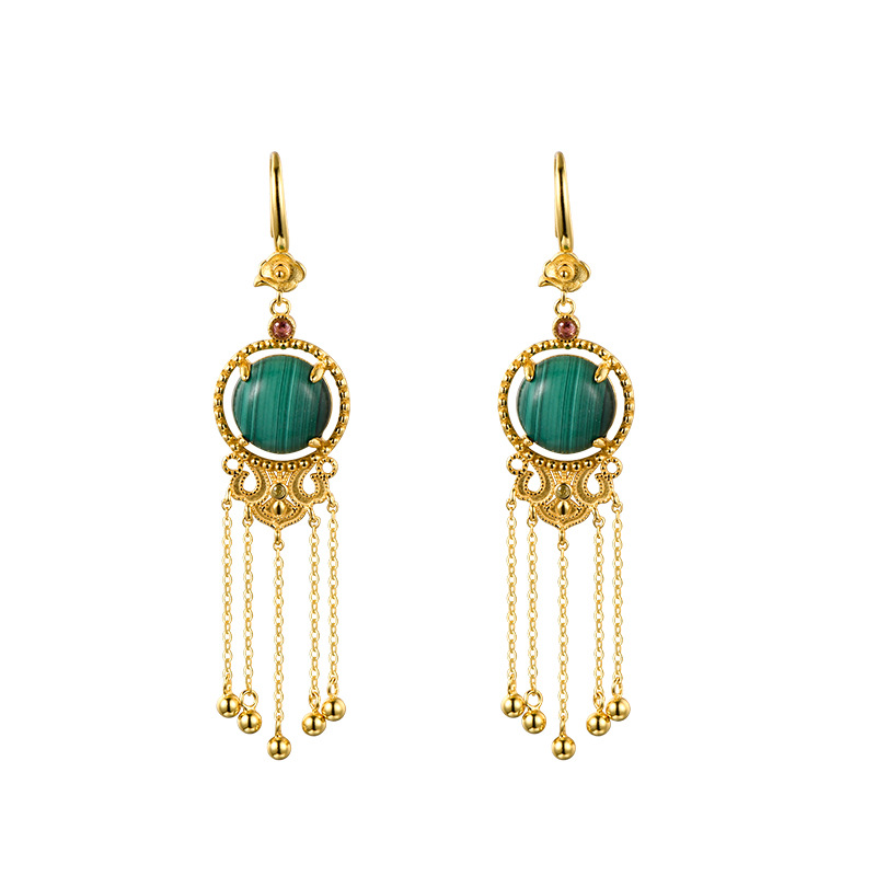 Chinese Ancient Style Long Tassel S925 Silver Auspicious Cloud Earrings
