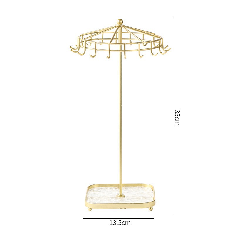 Metal Creative Earring Necklace Ring Stand Jewelry Store Pearl Rotating Hook Jewelry Stand - Shop at LoveMi