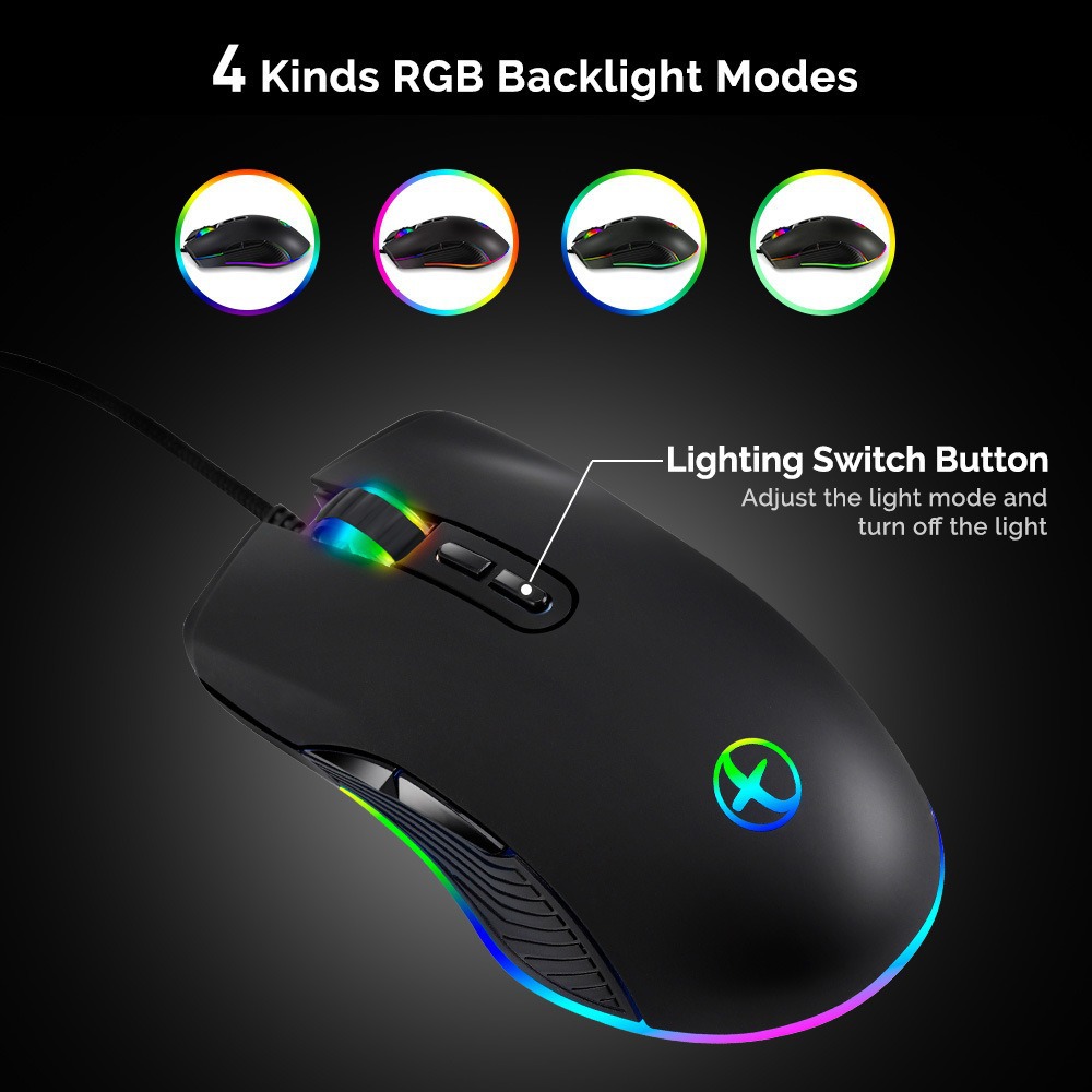 USB-C Wired Optical Mouse With RGB Colorful Lighting 6