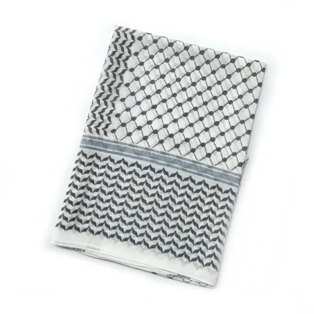 New Chiffon Printed Plaid Scarf Arabic Scarf #3 Grey - Shop at LoveMi