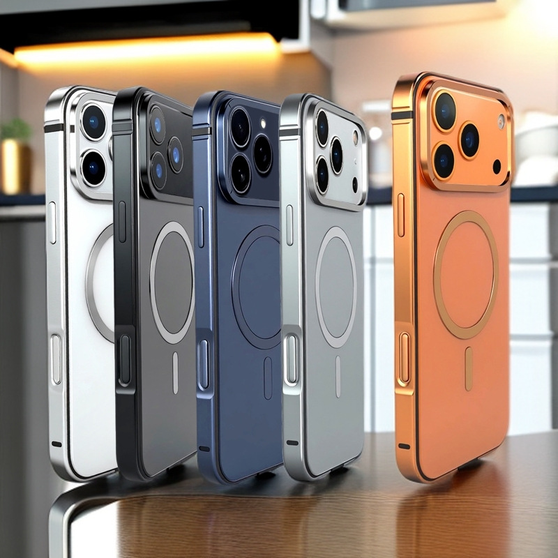 Original-color Magnetic Case With Metal Frame For Phones