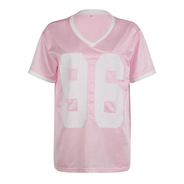 Digital Printing Contrast Color Off shoulder Loose Top Pink - Shop at LoveMi