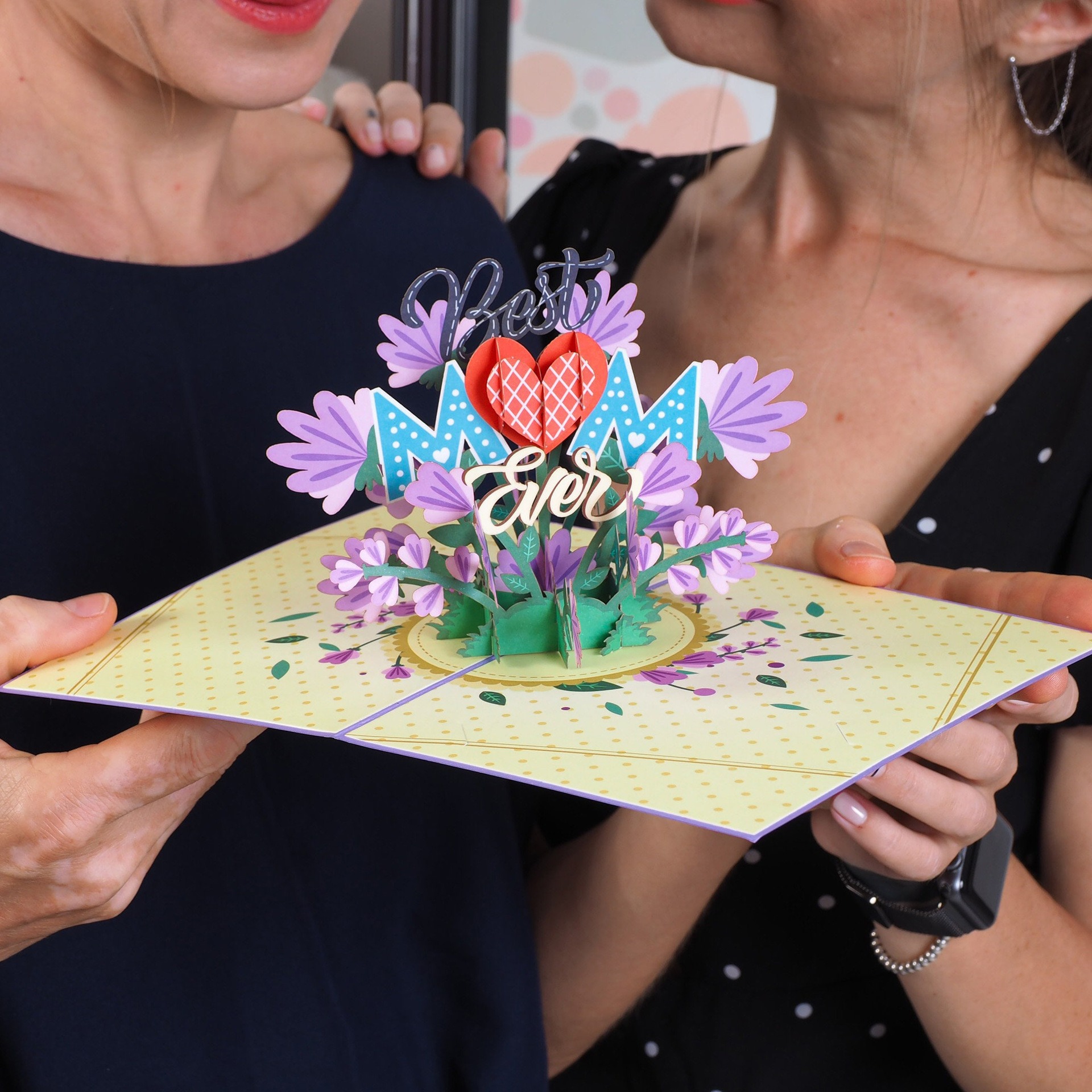 Heart-shaped Butterfly Floral Handmade Card