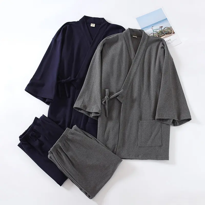 Japanese Style Muji Men's Kimono Pajamas Thickened