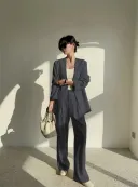 Dark Gray Pants Suit