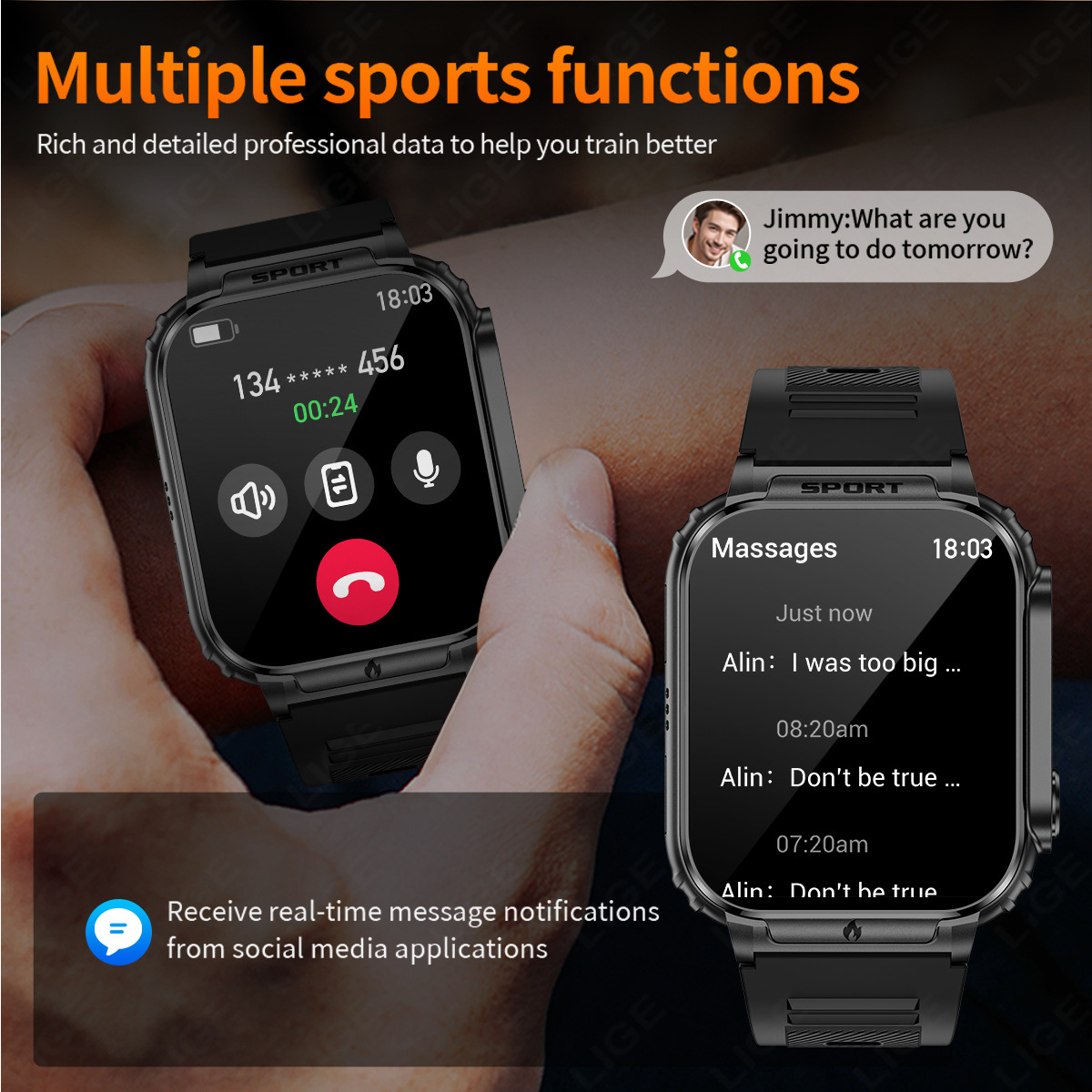 New P60 2-in-1 Outdoor Sports Smartwatch
