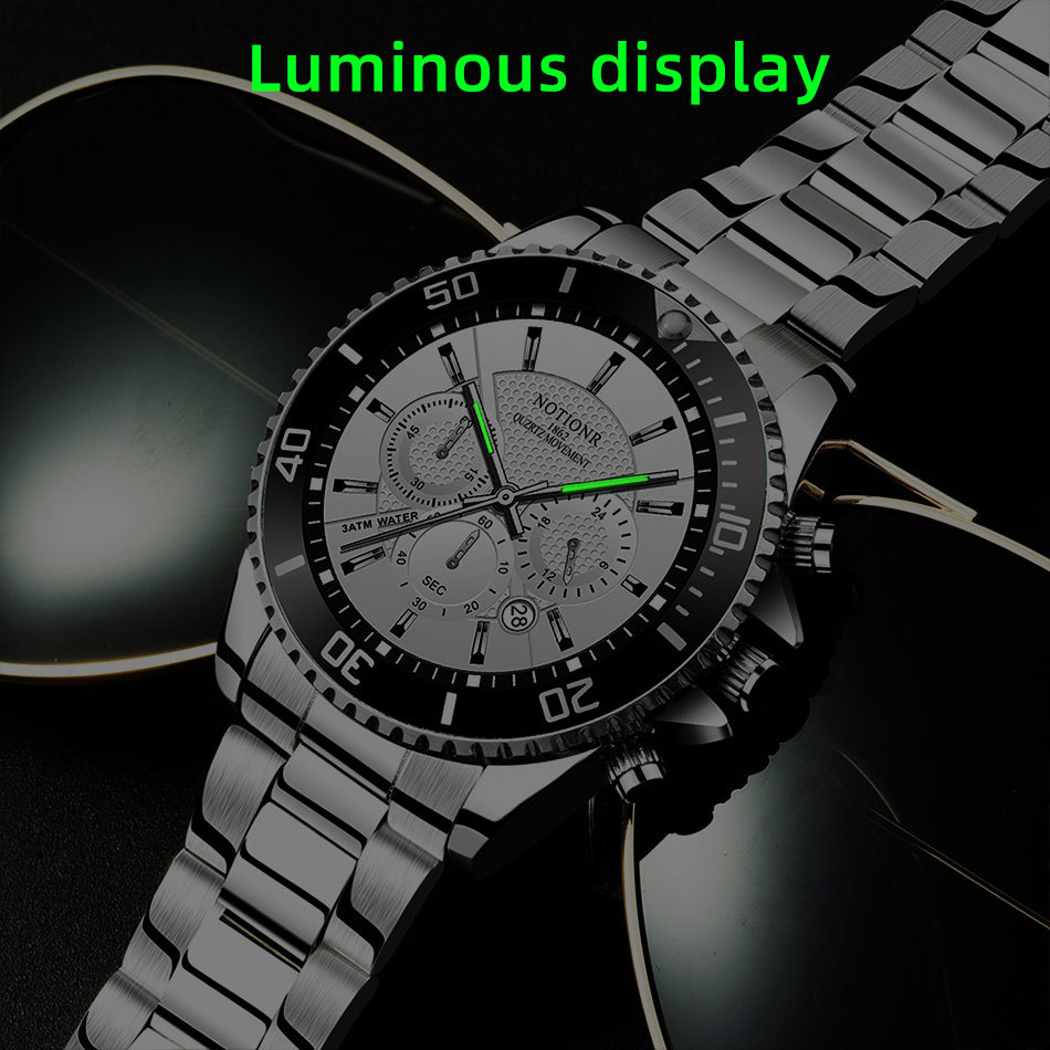 Title 10, Luxury Gold Green Watch Mens Waterproof Stainl...