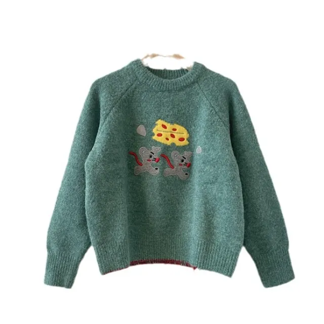 Green Thick Pullover Short Sweater Top Women Green - Shop at LoveMi