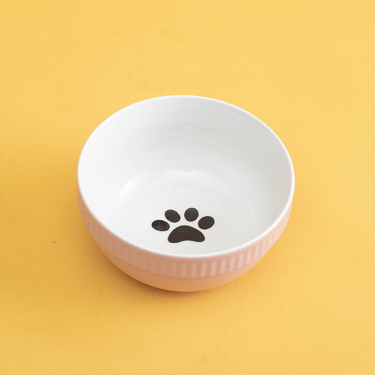 Pink Paw Print Planet Bowl