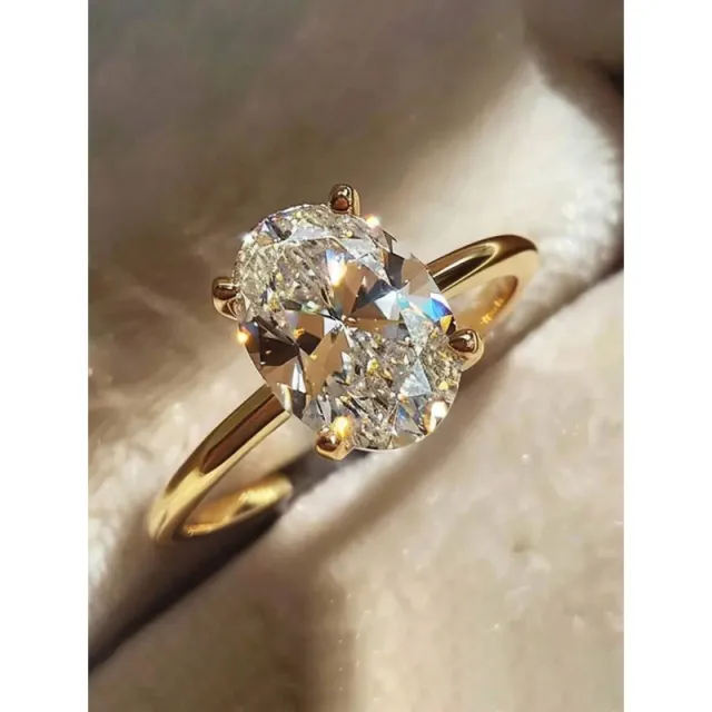 Zircon Oval Decorated Copper Ring Suitable For Women 1Color - Shop at LoveMi