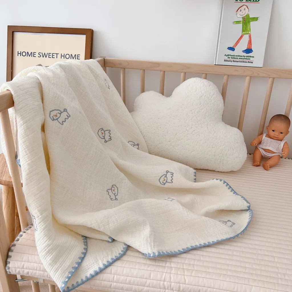Children's Baby Cotton Four-layer Gauze Blanket - Puppy Blanket