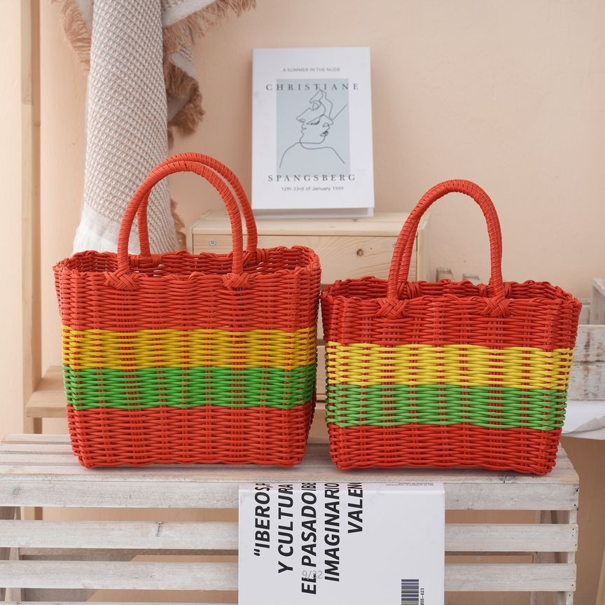 Handheld Plastic Woven Storage Basket