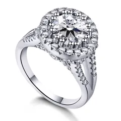 Silver Rhinestone Zircon Ring For Women - Ay120224 - View 1