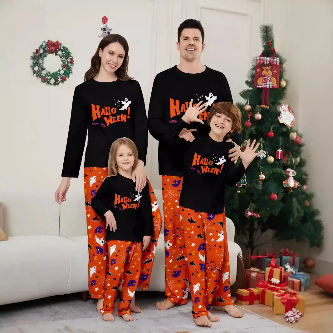 Parent-child Pajamas Long Sleeve Two-piece Set Eye
