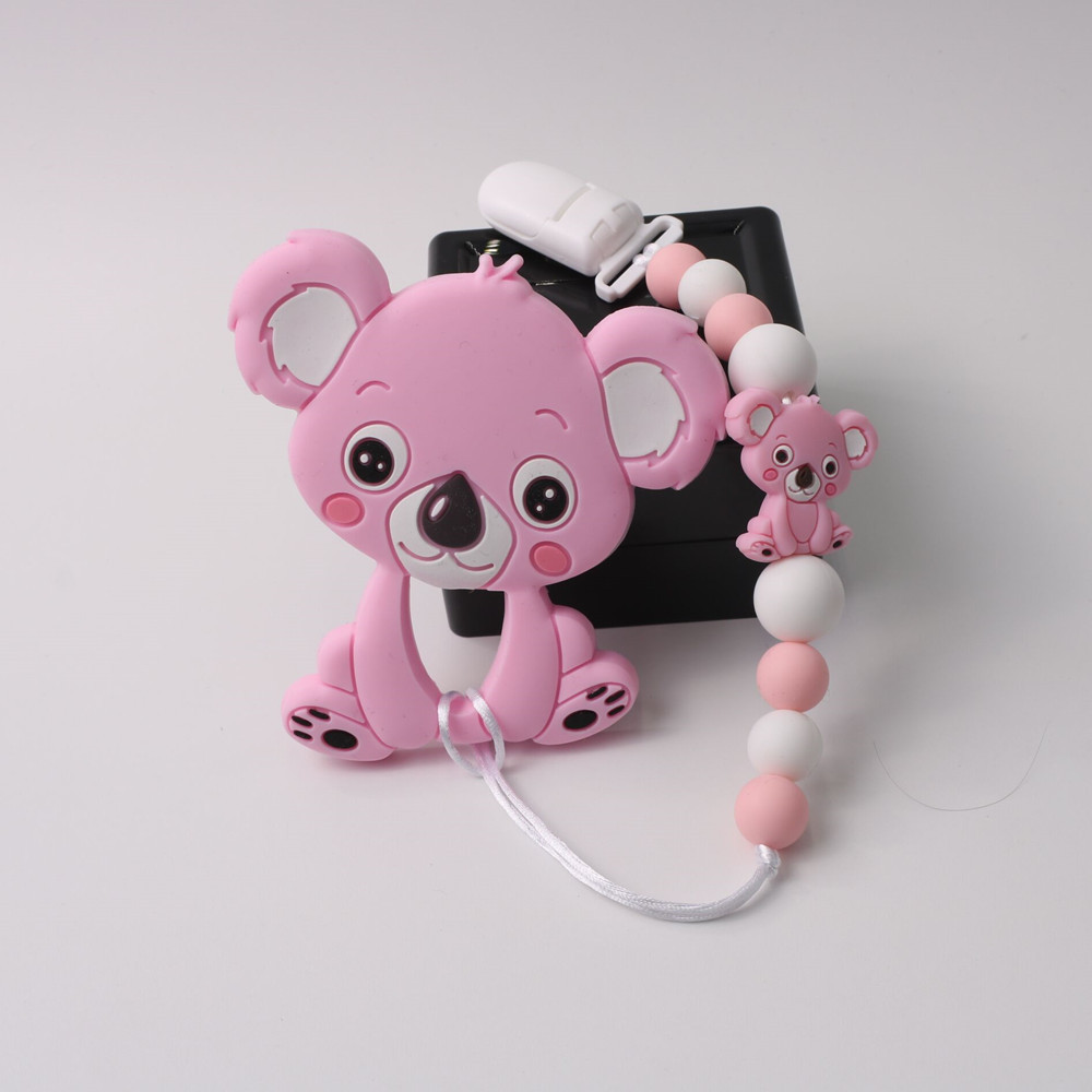 Title 5, Conjunto mordedor de silicone koala com corrent...