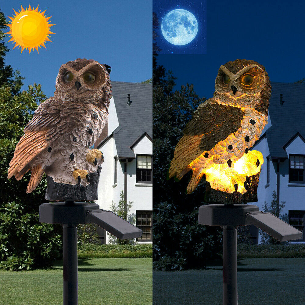 Solar Resin Light Brown Owl