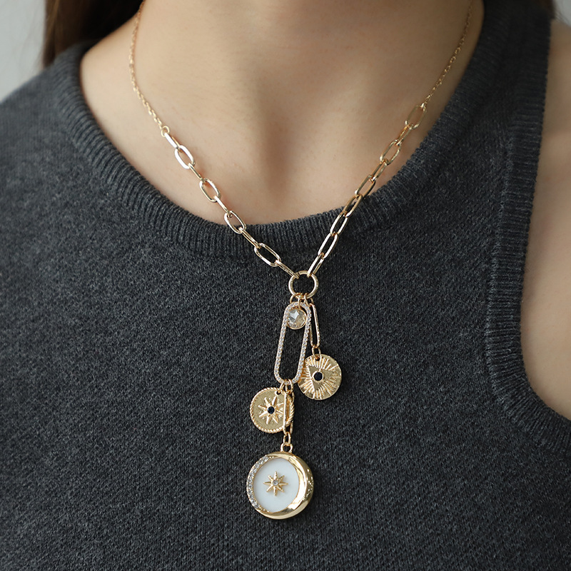 Star And Moon Necklace Earrings Ring Set Women