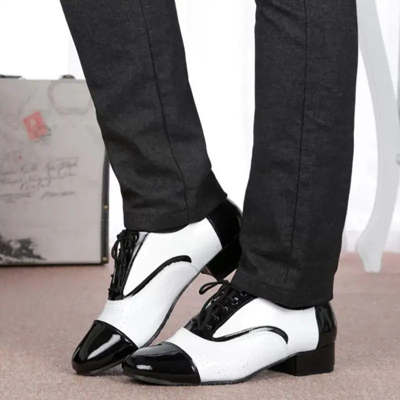 Latin Dance Shoes Men's Leather Black