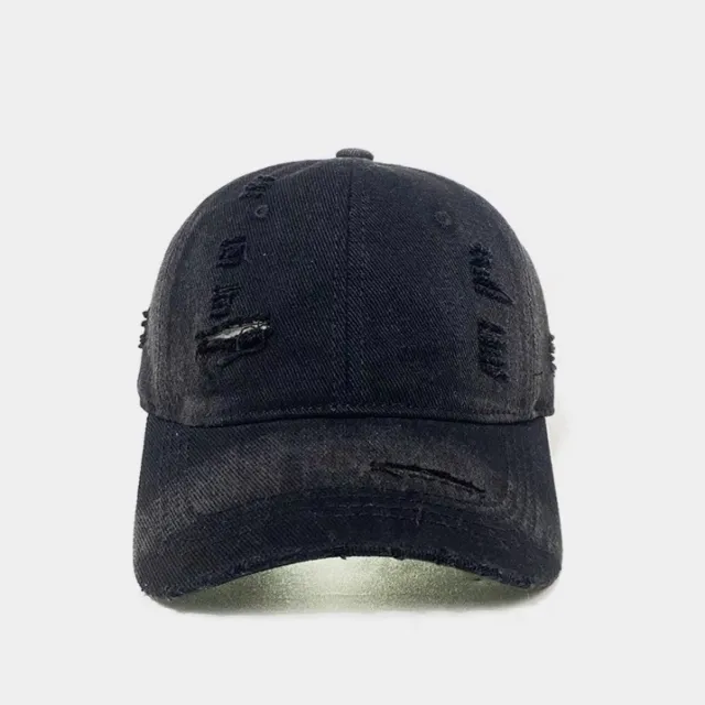 Washed Make Old Ripped Baseball Cap For Women Black - Shop at LoveMi