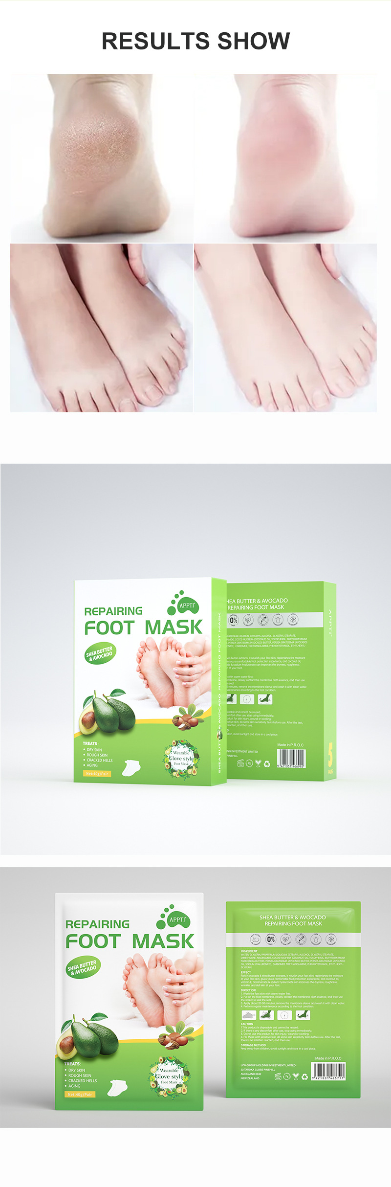 Title 12, Niacinamide Shea Butter Rejuvenating Foot Mask