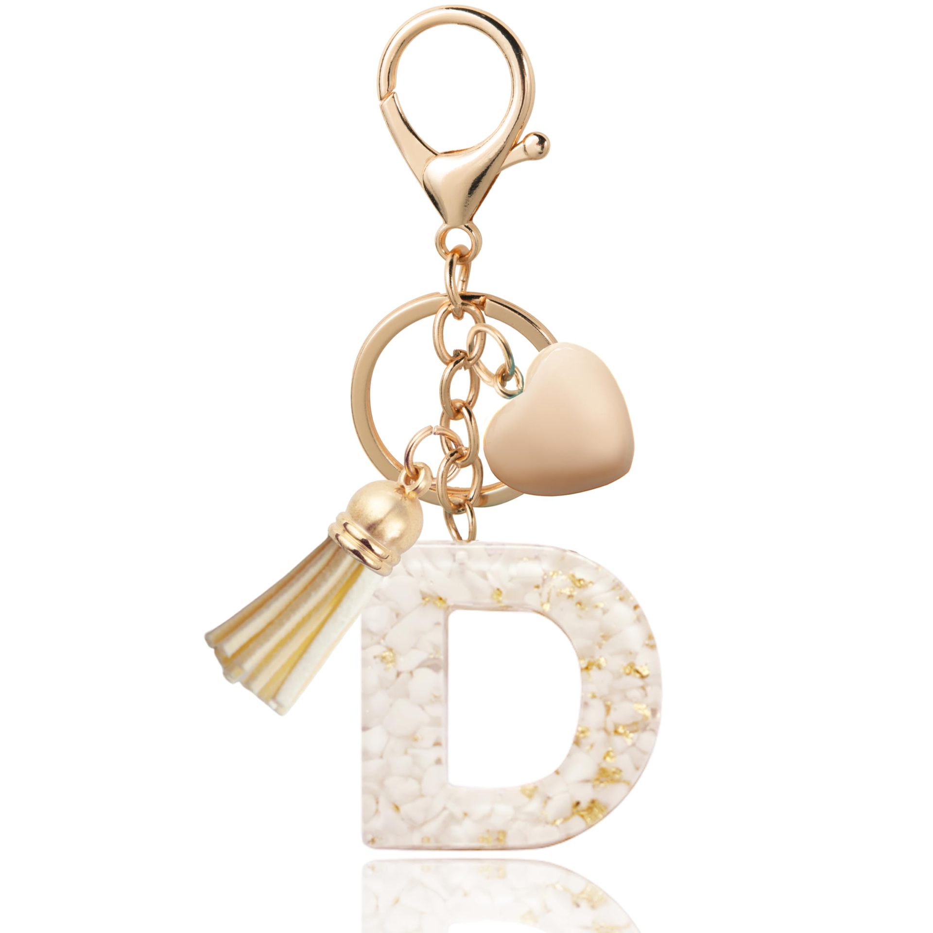 Fashionable Personalized Heart-shaped Pendant With White Shell Fragments Lettering And Tassel