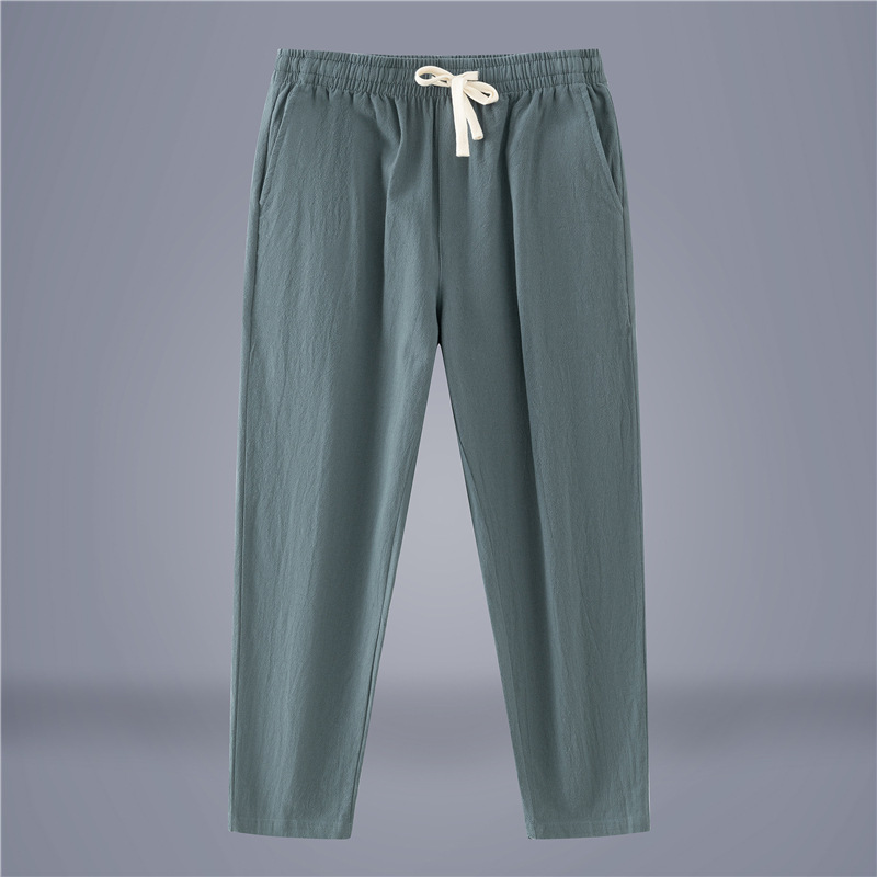 Men's Cotton-Linen Fashionable Casual Wide-Leg Pants 8