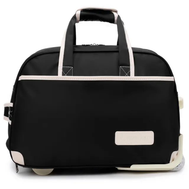 Oxford Pull Rod Nylon Waterproof Large Capacity Travel Bag Black - Shop at LoveMi