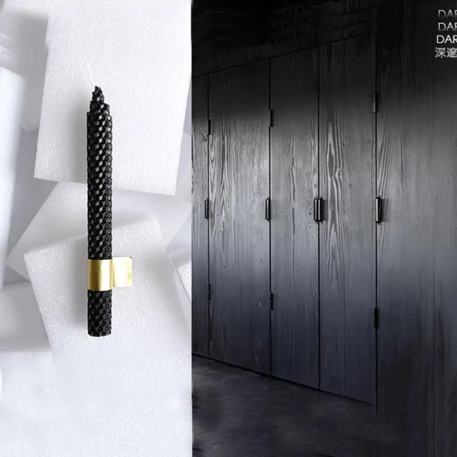 Candlestick Romantic Candle Handmade Honeycomb Smoke free Wedding Party Scene Layout Long Brush Holder Candle Black - Shop at LoveMi