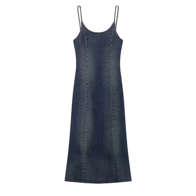 Women's Fashion Wash Effect Denim Dress Blue - Shop at LoveMi