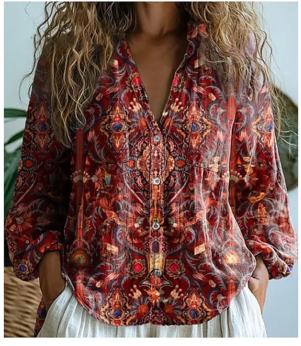 3D Printed Abstract Pattern Women's Long sleeved Blouse Bj252123472315 5Xl - Shop at LoveMi