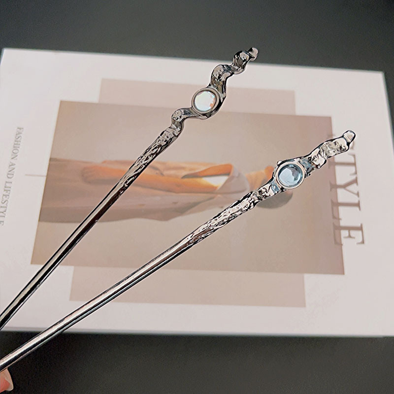 New Chinese Style Simple Moonstone Hairpin Back Head Plate