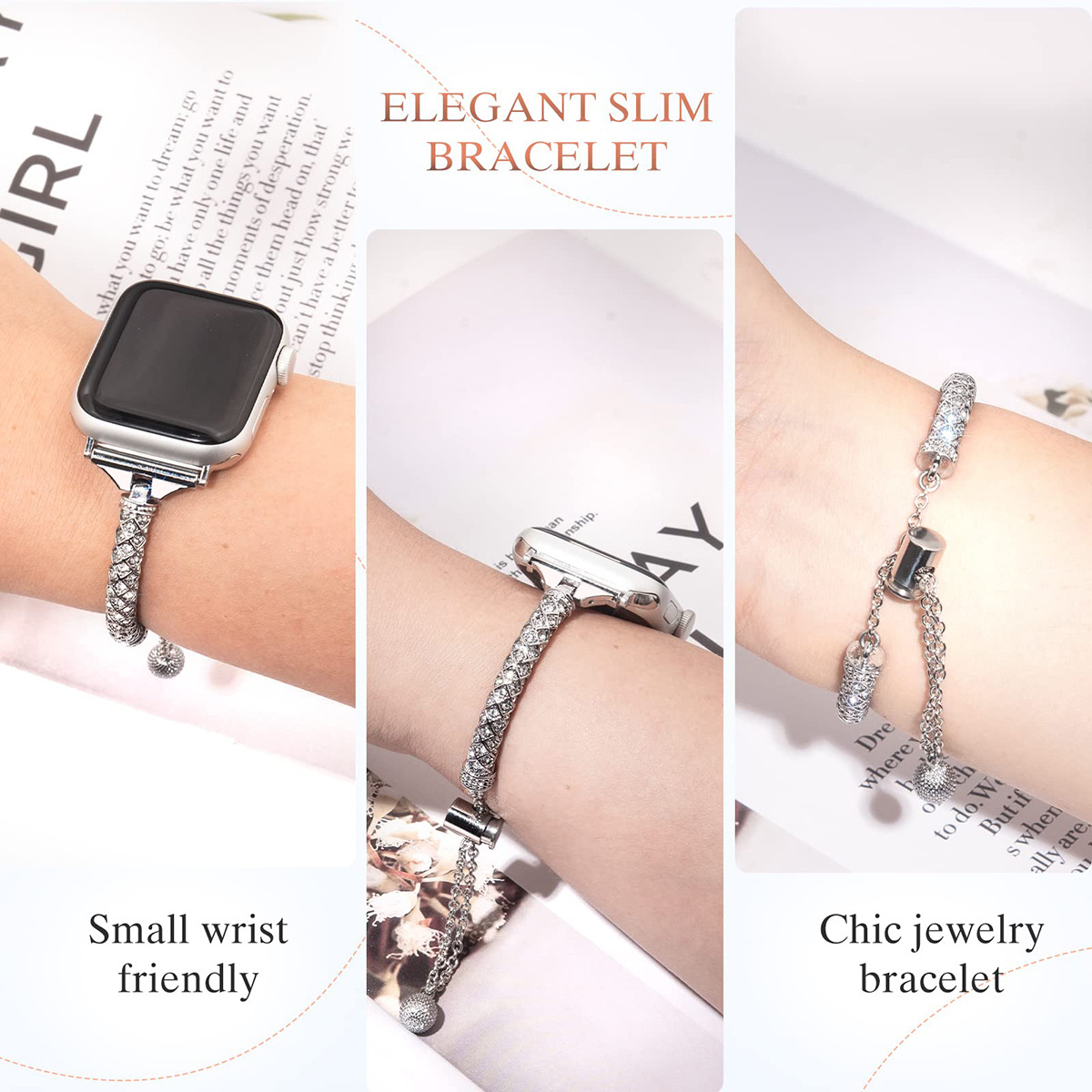 Title 23, Womens Creative Versatile Diamond Studded Meta...