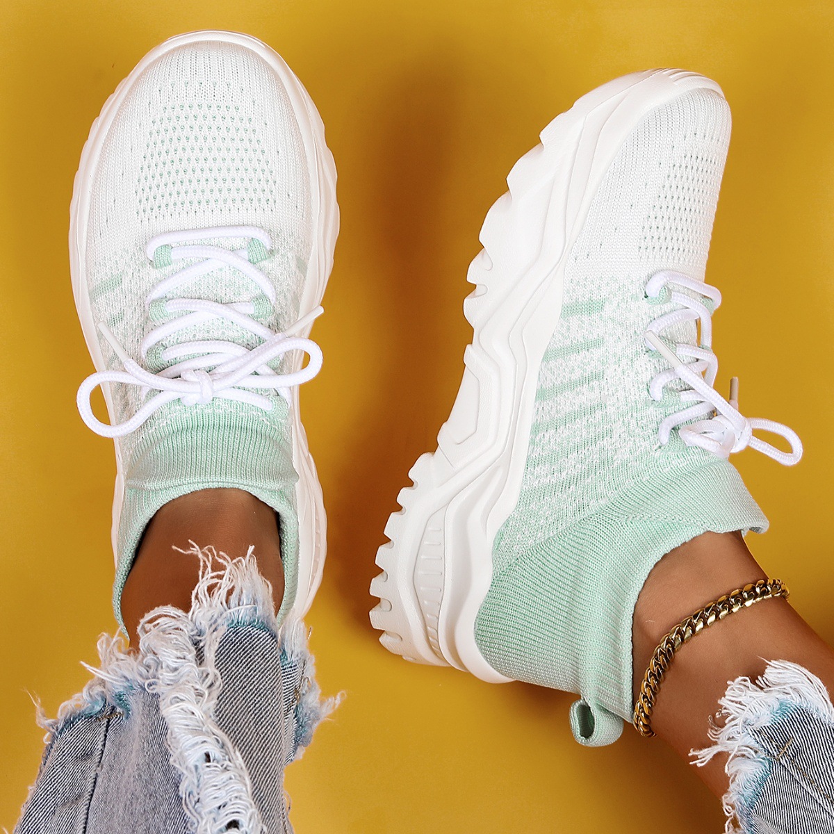 Plus-size Womens Breathable Slip-on Casual Shoes For Sports