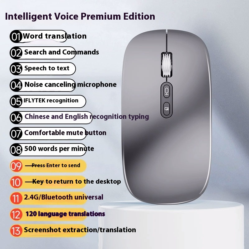 AI Intelligent Voice Wireless Bluetooth Mouse 8