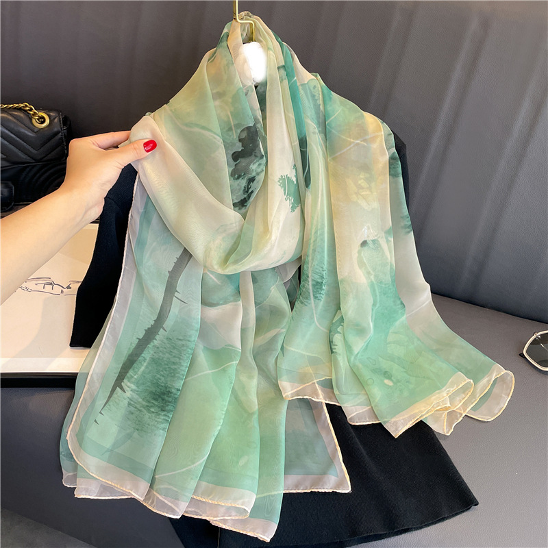 Light Luxury Artificial Silk Talma Yousoft Scarf Women's Large Size Pattern Commuter - Image 4