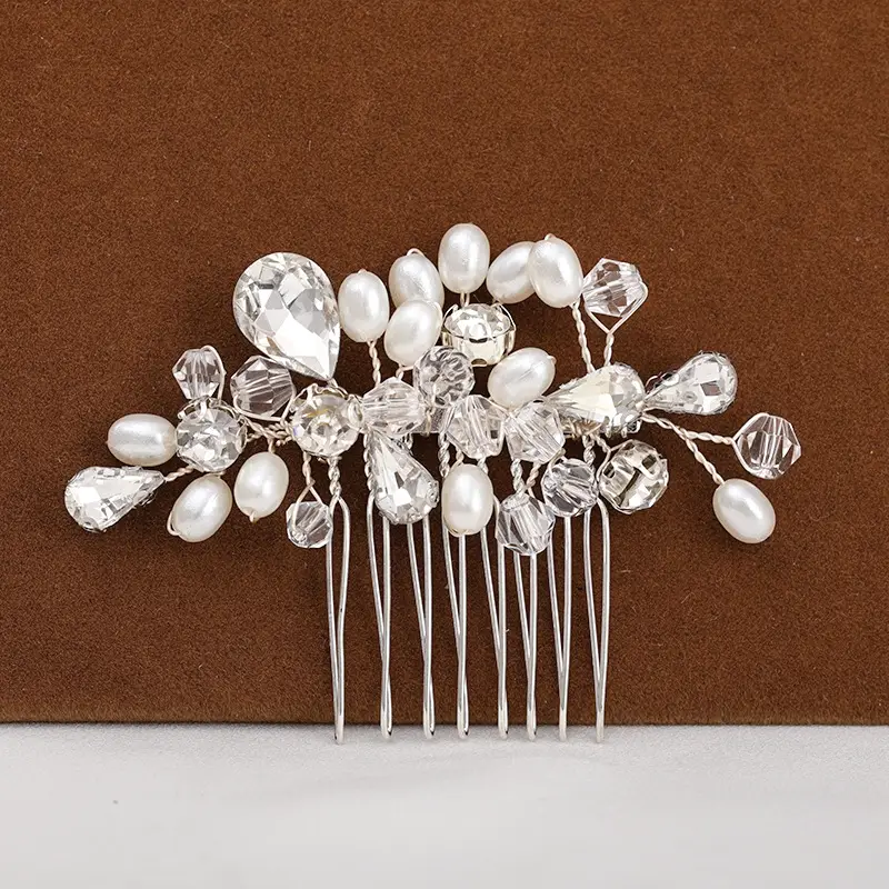 Simple Wedding Ornament Crystal Pearl Handmade