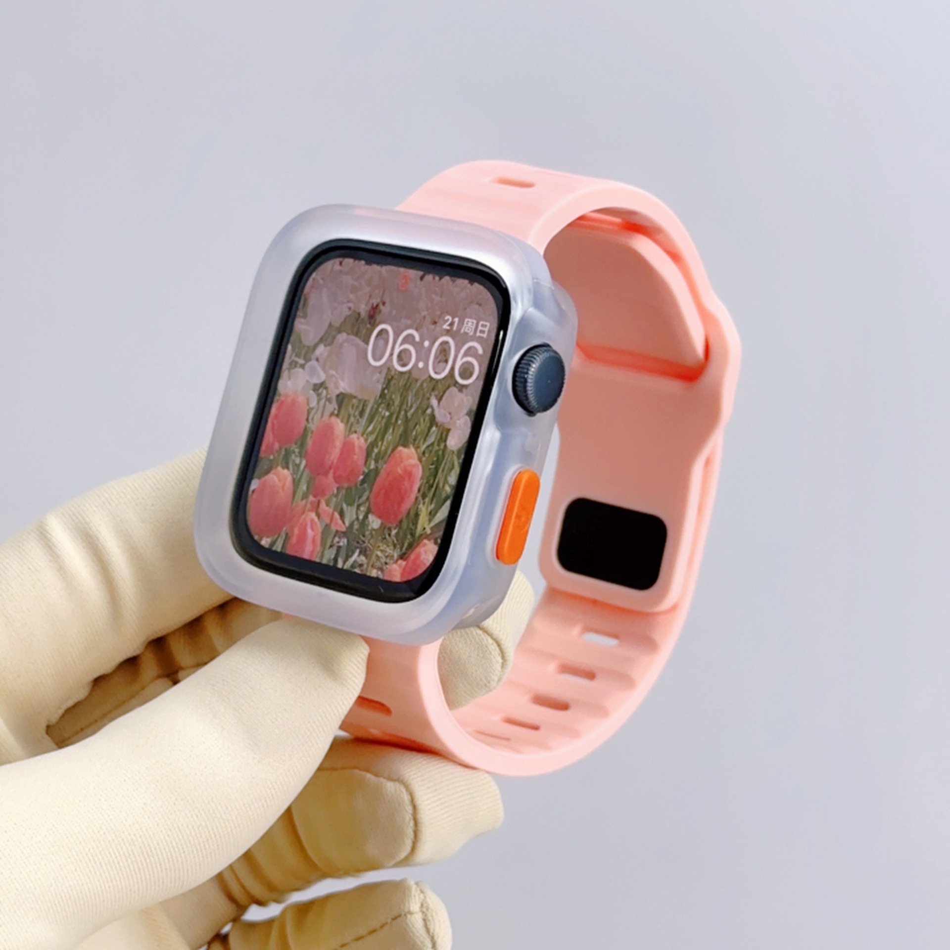 Pink Strap Transparent Case