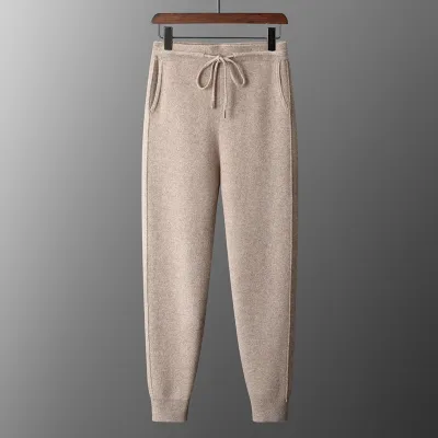 Air Layer Thickened Wool Men's High Waist Casual All-match Lock Foot Harem Pants