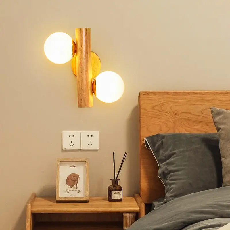 Solid Wood Wall Lamp Living Room Television Background Wall Lamp