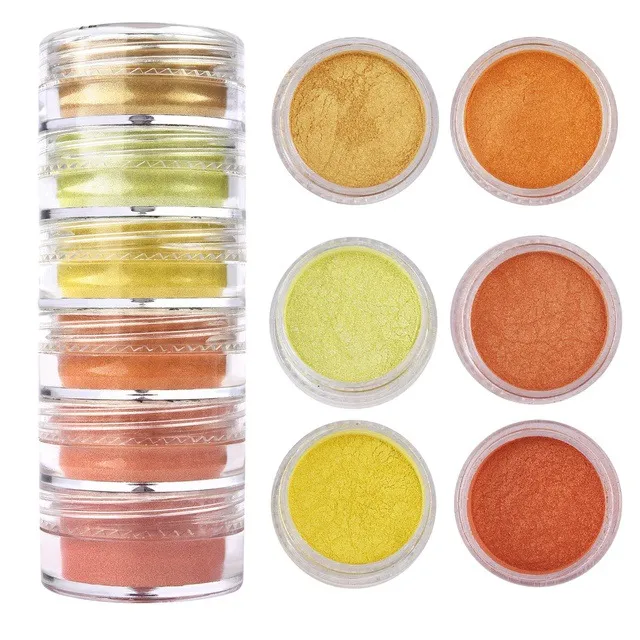 6 color Siamese Pearl Powder Glitter Fluorescent Powder Crystal Glue Silicone Mold Pearlescent G - Shop at LoveMi