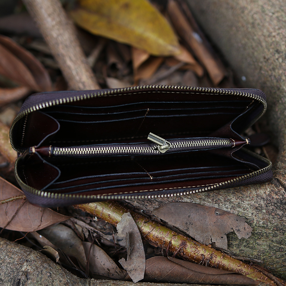 Top Layer Cowhide Men's Wallet Vintage Clutch - Image 14
