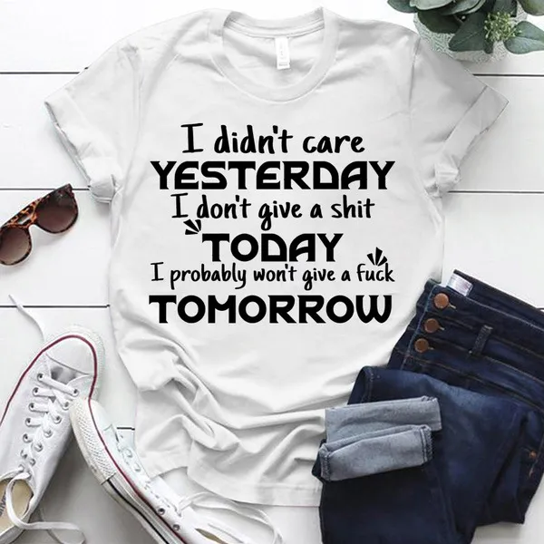 Funny Letter Pattern Printed Short sleeved T shirt Women's Top White - Shop at LoveMi