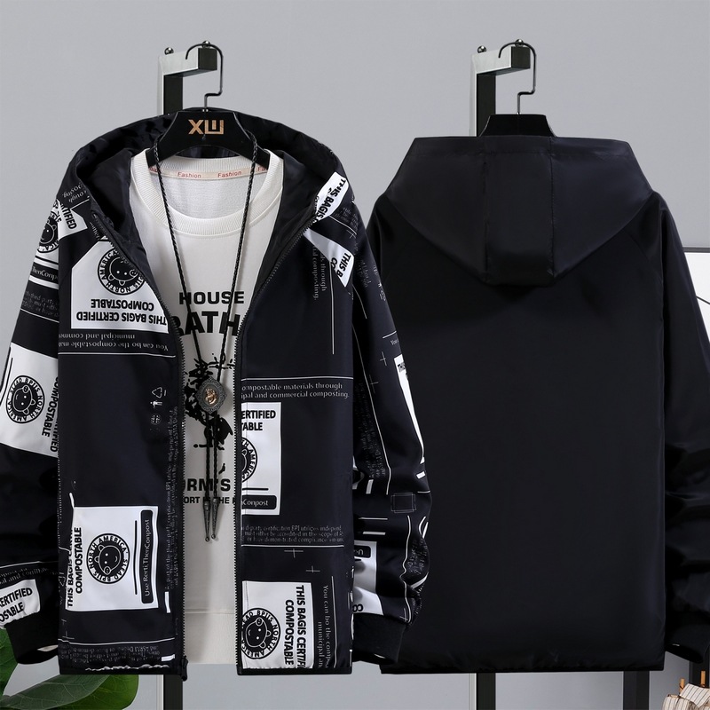 Coat Men's Youth Spring And Autumn Korean Style Trendy Handsome Middle School Student Reversible Jacket Boy Chopsticks