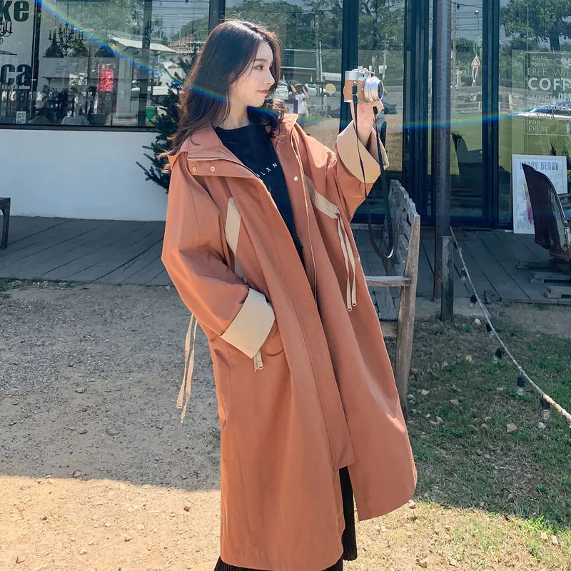 Mid-length Thin Trench Coat Women's Autumn - Brick Red