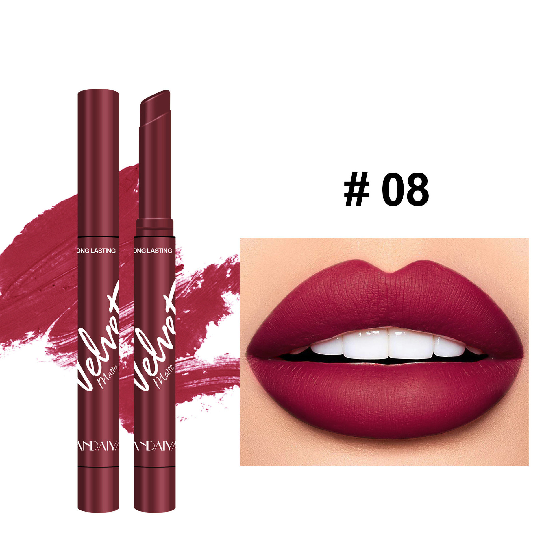 Velvet Matte Lipstick Discoloration Resistant Matte Moisturizing 8 Color - Shop at LoveMi