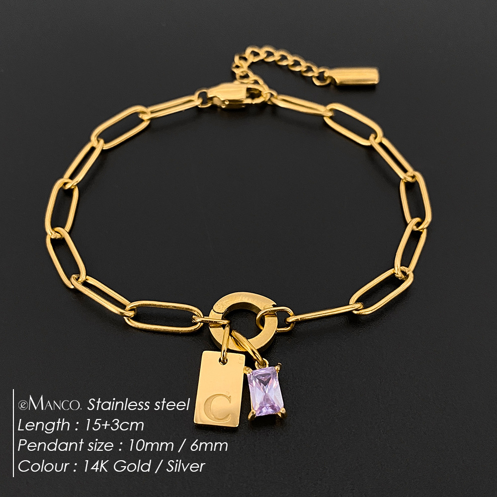 Womens Fashionable Rhinestone Letter Combination Bracelet Jewelry