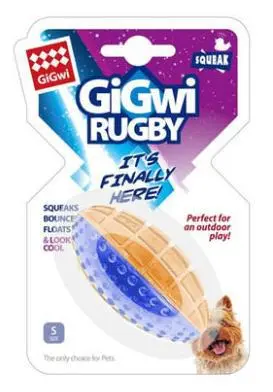 Dog Bite Rugby Sound Toy Olive Small Blue Orange - Shop at LoveMi