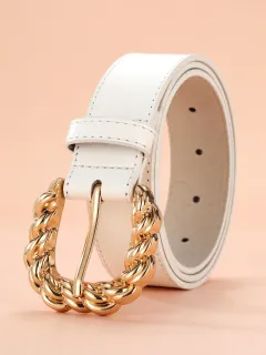 New Women's Simple All-match Dress Pants Decorative Belt - White - View 1
